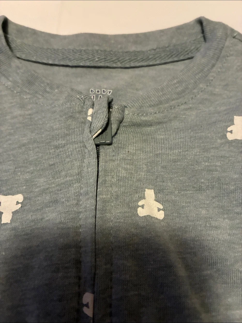 GAP Blue-Grey Footed One-Piece with White Bear Motif